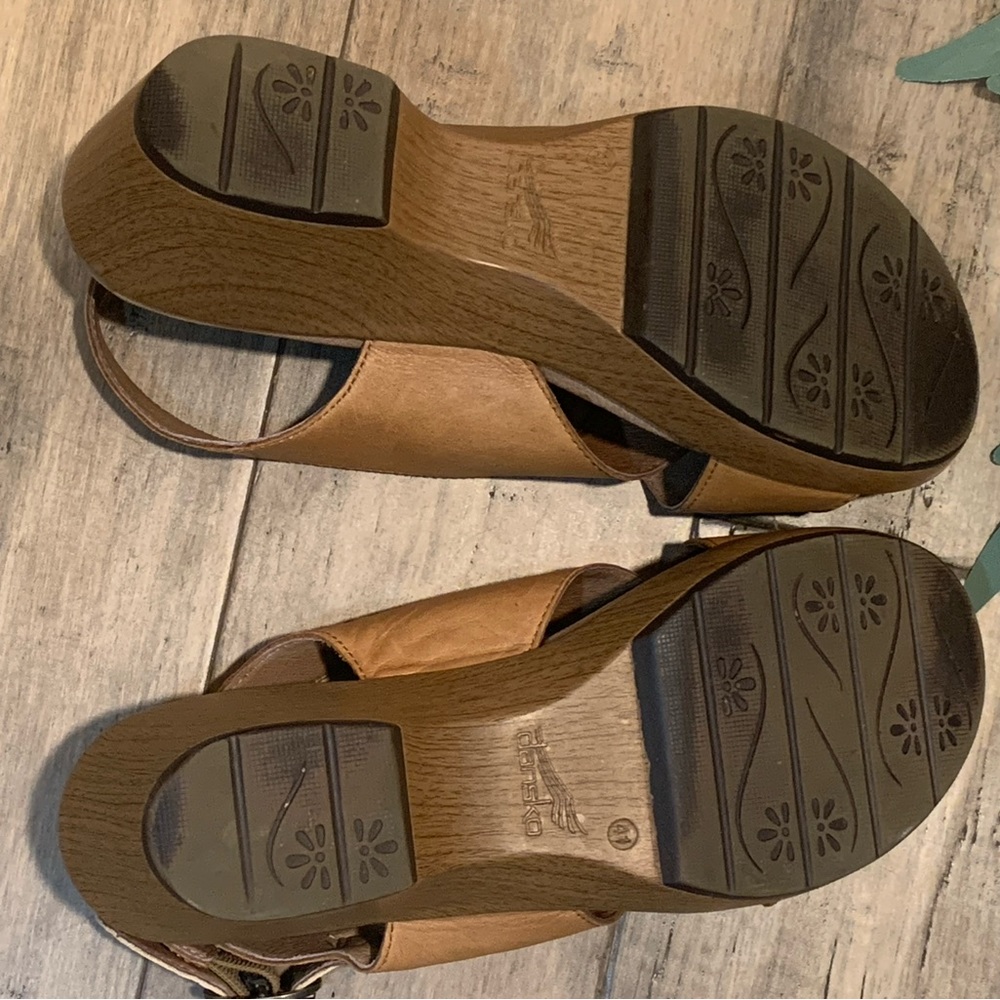 Dansko Open Toe Wooden Clogs - image 4